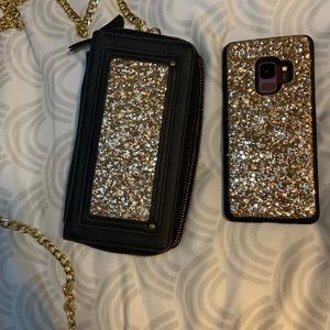 Magnetic Galaxy S9 Phone Case in Gold Glitter